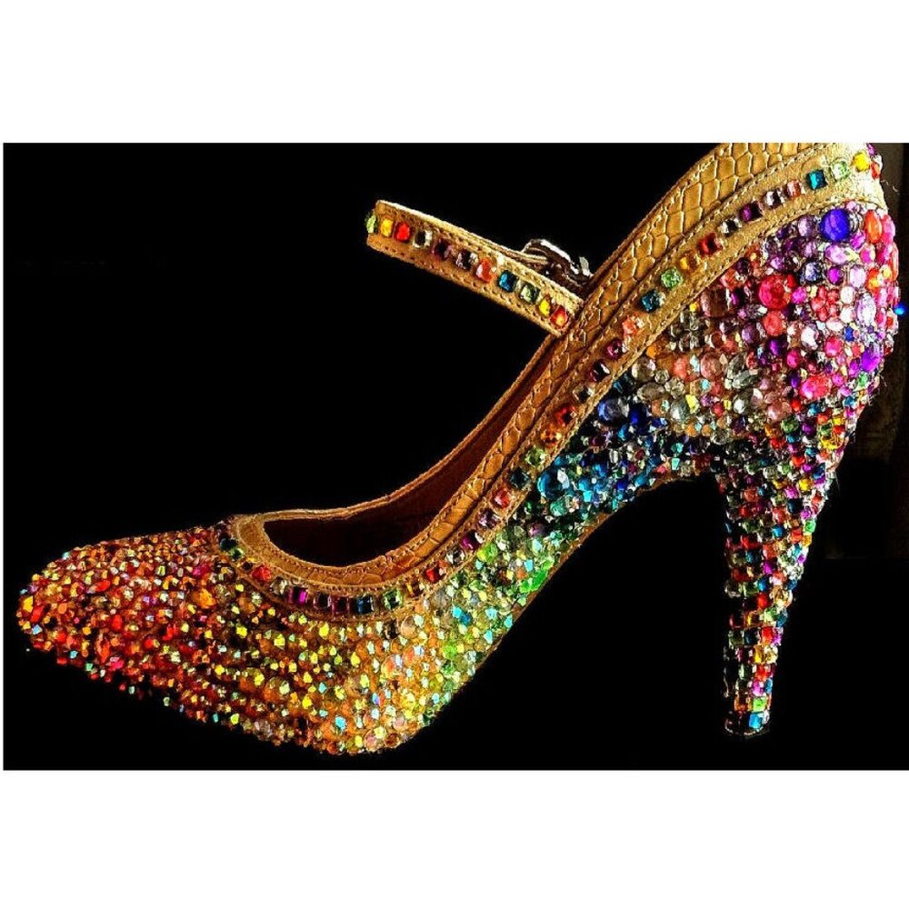 Gorgeous Rainbow Sequined Heels